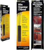 Electriduct Small J Channel Cable Raceway Self Adhesive Desk Cord Organizer and Wire Manager for Computer, Gaming and Entertainment Centers Kit - Black - (4) x 12" Piece Kit - 2 Pack