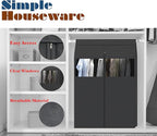 Simple Houseware 30"W x 54"H Garment Cover with Bottom Seal and Clear Window for Clothes Rack/Closet/Hanging Clothes, Dark Gray