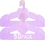 Light Purple Velvet Hangers 50 Pack, Premium Heart Hanger Non-Slip Felt Hangers, 360° Swivel Rose Gold Hooks, Space Saving Slim Hangars, Durable & Cute Clothes Hangers for Adult