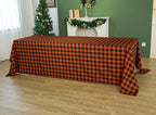 Classic Gingham Buffalo Tablecloth Fabric - Oblong 90x156 Inch Water Proof Checkered Table Cloth for Indoor Outdoor - Table Cover for Birthday, Picnics, BBQs, and Parties
