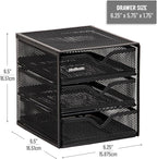 Mind Reader Desktop Accessory Storage, Desk Supplies, Organizer, Office, Metal Mesh, 6.25" L x 6.5" W x 6.5" H, Black