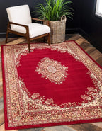 Unique Loom Reza Collection Traditional Persian Style Area Rug, Rectangular 7' 1" x 10' 0", Burgundy/Ivory