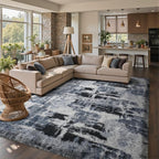 7x10 Ft Extra Large Shag Rugs for Living Room, Tie Dyed Ultra Soft Fluffy Furry Area Rugs for Bedroom Indoor Floor, Aesthetic Carpet for Kids Home Decor (Blue)