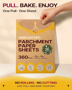 Katbite Parchment Paper Sheets 360 PCS, 12x16 Inches Precut Unbleached Baking Parchment, Non-stick, Non-toxic, Heavy Duty Flat Baking Paper for Oven, Cooking, Grilling, Air Fryer and Steaming
