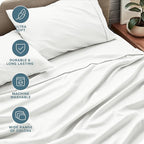 Bare Home King Sheet Set - Luxury 1800 Ultra-Soft Microfiber King Bed Sheets - Double Brushed - Deep Pockets - Easy Fit - 4 Piece Set - Bedding Sheets & Pillowcases (King, Cream)