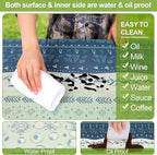 Picnic Table Cover with Bench Covers Camping Essentials Waterproof Windproof Camping Tablecloth with Drawstring Bag, Fitted Rectangle Tables and Seats, 72in, Bohemian