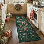 LIVEBOX Kitchen Runner Rug - Boho Floral 2x6 Runners for Hallways, Non-Slip Washable Rug, Soft Low-Pile Carpet Runner for Entryway Hallway Bedroom Laundry Room Farmhouse(2x6 ft, Green)