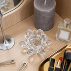 Crystal Flower Jewelry Tray, Luxury Transparent Decorative Trinket Dish for Rings, Earrings, Necklaces, Keys for Vanity Dresser Nightstand, Elegant Gift for Women Mother's Day (1, 4.4"(w) - Clear)