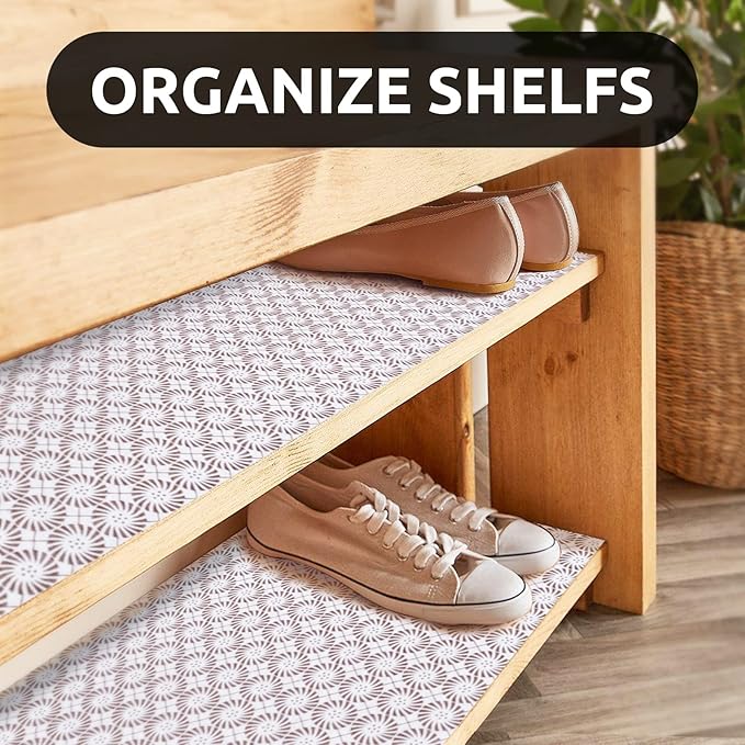 RAY STAR 12X120 Inch Shelf Liner for Kitchen Cabinets, Non-Adhesive Cabinet Liner Washable, PVC Drawer Liner for Dresser Non-Slip Bathroom (Circle)(6 Roll)