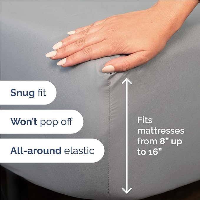 Full Size 4 Piece Sheet Set - Comfy Breathable & Cooling Bed Sheets Set - Hotel Luxury Bedding for Women, Men, Kids, Teens, Boys & Girls - Deep Pockets, Soft and Wrinkle Free - Oeko-Tex - Steel Blue