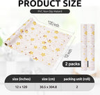 RAY STAR 12X120 Inch Shelf Liner for Kitchen Cabinets, Non-Adhesive Cabinet Liner Washable, PVC Drawer Liner for Dresser Non-Slip Bathroom (Yellow-Floral)(2 Roll)