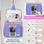 Portable Shower Caddy College Dorm Essentials, Large Toiletry Bag for Women Men, 2 Layers Quickly Dry Mesh Bathroom Tote Bag, Hanging Makeup Organizer Bag for Travel, Gym, Camping (Purple)