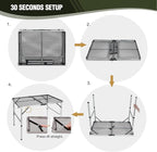 REDCAMP 36x24 Folding Grill Table for Outside, Lightweight Portable Metal Aluminum Outdoor Grill Table with Adjustable Height Legs, Great for Camping Picnic Cooking BBQ, Silver 3ft