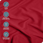 Bare Home 2-Pack Fitted Bottom Sheets Split King - Premium 1800 Ultra-Soft Microfiber - Deep Pocket - 4 Twin XL Fitted Sheets (Split King, Red)