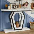 FUSUNBAO 47.3" Console Table, Openwork Bracket Sofa Table, Wood Narrow Entryway