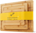JoyJolt Bamboo Cutting Boards - Large & Small Wooden Board - Serving Cheese, Bread or Chopping Boards. Non-Slip