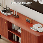 TV Stand for Living Room, Modern Entertainment Center Up to 65" TV,Television Console Table with Storage Cabinets,Walnut