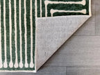 GLN Rugs Contemporary Collection - Machine Washable Area Rug, Contemporary Washable, Non Slip, Low Pile Chenille Rug, Living Room, Bedroom, Kitchen Rug (2'6" x 10' Beige Green)