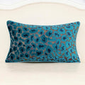Alerfa Blue Floral Throw Pillow Cover 12 x 20 Inch Cut Velvet Rectange Luxury Decorative Lumbar Pillow Cover for Couch Living Room Bedroom