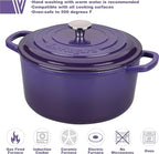 VORRINGARD Enameled Cast Iron Dutch Oven Pot with Lid, for Sourdough Bread Baking, Round Dutch Ovens, 4.5 Quart, Purple