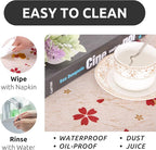 RAY STAR 18X96 Inch Shelf Liner for Kitchen Cabinets, Non-Adhesive Cabinet Liner Washable, PVC Drawer Liner for Dresser Non-Slip Bathroom (Red Floral)(1 Roll)