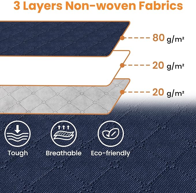 Fab totes 24 Gallons Clothes Storage,Foldable Thick Fabric Blanket Storage Bags, Containers for Organizing Bedroom, Closet, Clothing, Comforter, Organization with Handle (10 Pack,Blue)