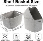 3 Pack Woven Rope Storage Baskets for Organizing,13.5"×11"×9.5"Storage Bins for Shelves,Perfect for Toys,Books,Towels,Clothes,Empty Gift Baskets for Nursery,Living Room&Bedroom(Mix Grey)