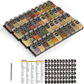 SpaceAid Spice Drawer Organizer with 44 Spice Jars, 386 Spice Labels, 4 Tier Seasoning Rack Tray Insert for Kitchen Drawers, 20.25" Wide x 17.5" Deep
