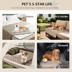 gogobunny 3X Stronger Waterproof Pet Blanket, Scratch Proof Furniture Protector for Dogs Cats, Reversible Cover 30x90 Inch, Dark Beige