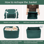 Cotton Rope storage Basket Bins15X10X9.3“ Basket for Organizing Shelves Rectangle Decorative Baskets For storage Clothes Toys Books Towels Square Wicker Nursery basket organizer 3 pack Dark green
