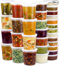 JoyServe 120 Sets Deli Containers with Lids – 8oz, 16oz & 32oz – Leak Proof, Microwaveable, Dishwasher & Freezer Safe – Plastic Food Storage & Soup Containers