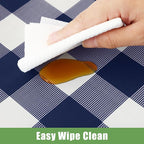 Smiry 3 Pack Navy Gingham Disposable Tablecloths - 54" x 108" Heavy Duty Plastic Table Cloth, Waterproof Buffalo Plaid Table Covers for Picnic, Banquets, Outdoor Parties