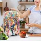 Colorful Deer Blender Dust Cover with Drawstring Stand Mixer or Coffee Maker Cover Anti Fingerprint Polyester Appliance for Home Vibrant Kitchen Decor