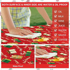 Picnic Table Cover with Bench Covers Set of 3, Elastic Fitted Tablecloth for 6 Foot Tables, Washable Polyester Tablecloths for Camping, Indoor & Outdoor