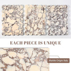 Koville Luxury Calacatta Viola Marble Tray, 11"x8" Scalloped Marble Vanity Tray for Countertop Bathroom Kitchen Dresser, Natural Stone Tray for Jewelry Perfume Home Decor, Decorative Catchall Tray