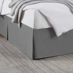 Nestl Grey Twin Bed Skirt - Twin Size Bed Skirt 14 Inch Drop - Brushed Microfiber Bed Skirts - Hotel Quality Pleated Bed Skirt - Shrinkage & Fade Resistant