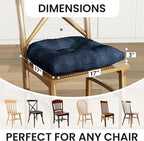 Klear Vu Gripper Overstuffed Universal Non-Slip Dining Chair Cushions for Kitchen Decor or Office Use, U-Shaped Skid-Proof Seat Pad, 17x17 Inches, 2 Count (Pack of 1), Solid Indigo