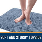 OLANLY Dog Door Mat for Muddy Paws 48x30, Absorbs Moisture and Dirt, Absorbent Non-Slip Washable Doormat, Quick Dry Chenille Mud Mat for Dogs, Entry Indoor Entryway Carpet for Inside Floor, Airy Blue