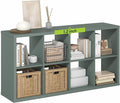 Furinno Cubicle Book Shelf, 8-Cube Bookshelf, Extra Thick Frame Horizontally &