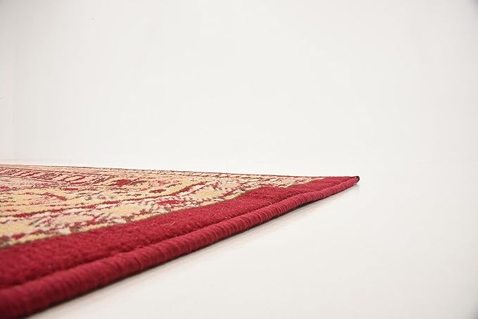 Unique Loom Reza Collection Traditional Persian Style Area Rug, 6 x 9 ft, Burgundy/Ivory