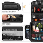 Travel Toiletry Bag for Men and Women - (10.6”x10.6”x3.2”) Large Hanging Toiletry Organizer - Waterproof Hygiene Bag with Metal XXL Swivel Hook, with Sturdy Zippers and 19 Compartments for Toiletries
