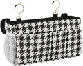 Classic Houndstooth Print Bedside Caddy Storage Bag Bedside Organizer for Bunk Bed Headboards College Organizer Caddy Hanging Shelf 6 Pockets with Hooks for Drinks Magazine Phone Holder