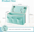Bedside Caddy/Bedside Storage Organizer Hanging Bag with Three Options,Suitable for home beds, sofas, and dormitory beds—can hold magazines, books, phones, iPads, remote controls. (Green)