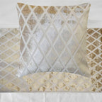 The HomeCentric King/Queen/Twin Ivory Decorative Bed Runner Full 68"x18" Bed Runner with Two Pillow Cover, Diamond Pattern, Velvet Cut Bed Scarf on Velvet Fabric - Ivory Velvet Verve