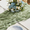 BALCONY & FALCON 2 Pack Sage Green Cheesecloth Table Runner 10FT 120 Inch Rustic & Boho Farmhouse Gauze Cheese Cloth Runners for Wedding Fall Thanksgiving Christmas Party Baby Shower Birthday Decor