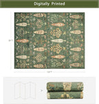 Srugn Washable Rugs 8x10 Area Rugs for Living Room,Bedroom,Dining Room- Large Ultra Soft Faux Wool Retro Carpet,Non Slip&Non-Shedding Low Pile Vintage Print Rug for Home Office Dorm-Grass Green