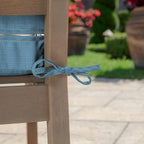 Arden Outdoor Deep Seat Cushion Set, 24 in x 24 in, Weather-Proof, Rain-Proof, Fade Resistant Patio Cushion for Chair, Sofa, and Couch French Blue Linen Stripe