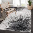 Lahome Mordern Black Rug for Living Room - Washable Area Rugs 5x7 Non-Slip Soft Rug for Bedroom, Abstract Print Ultra-Thin Stain Resistant Carpet for Dining Room Office Entryway