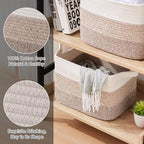 OIASKET Storage Baskets for Organizing, Woven Baskets for Shelves, Rectangle Decorative Organizer for Storage Clothes, Toy, Books, Towels Nursery Bins 3 Pack (Gradient Yellow, 13"x9.85"x8.7")