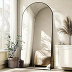 Oversized Full Length Mirror 78x38 Inch - Wall Mounted or Standing Floor Mirror with Aluminum Alloy Frame, Shatterproof Tempered Glass - Modern Mirror for Bedroom, Living Room, Closet, Black
